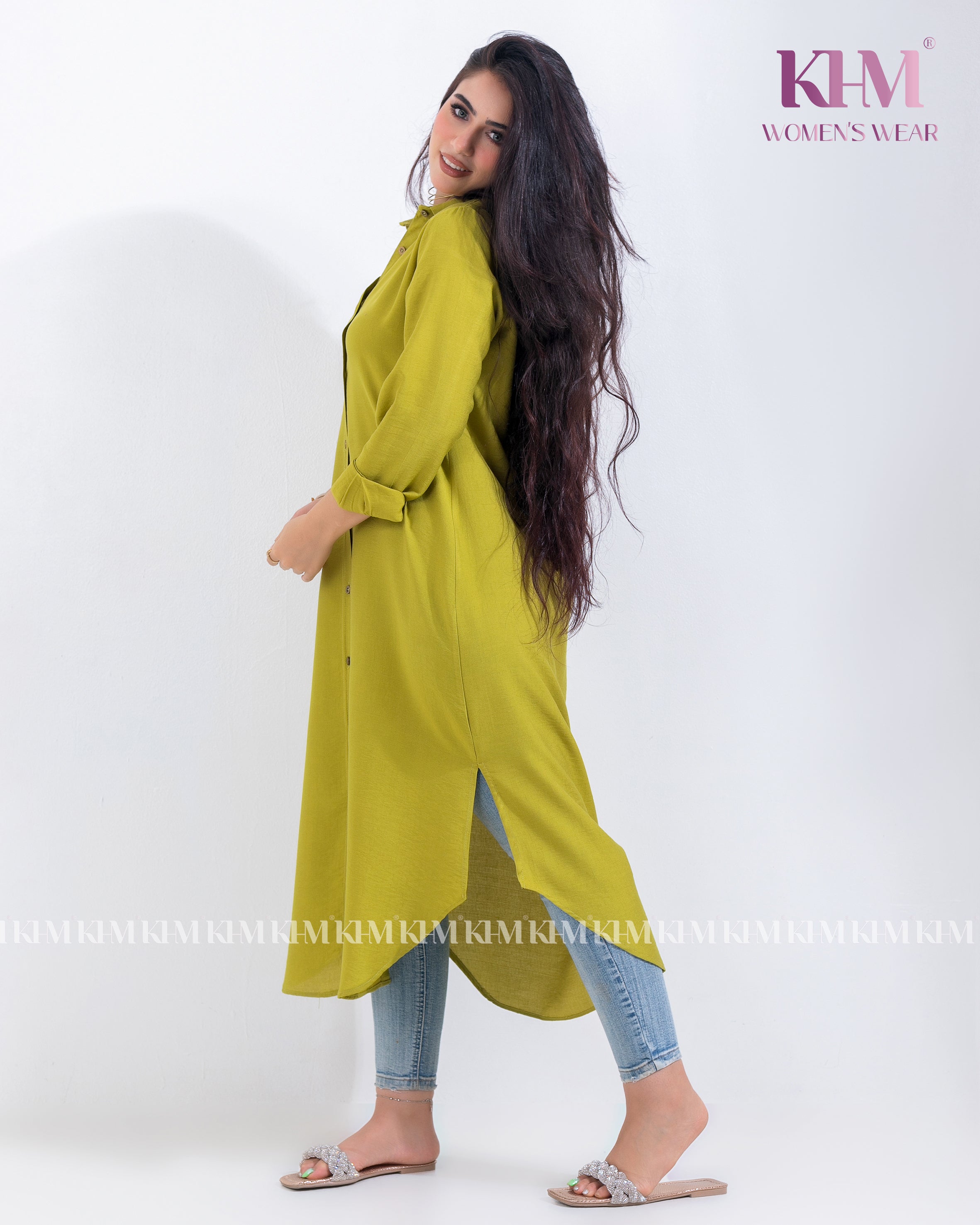 شميز طويل كتان (كيوي)